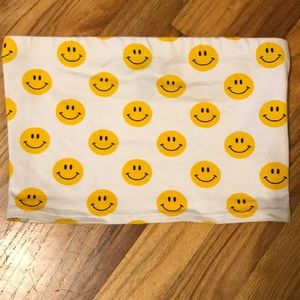 Smiley face tube top crop top